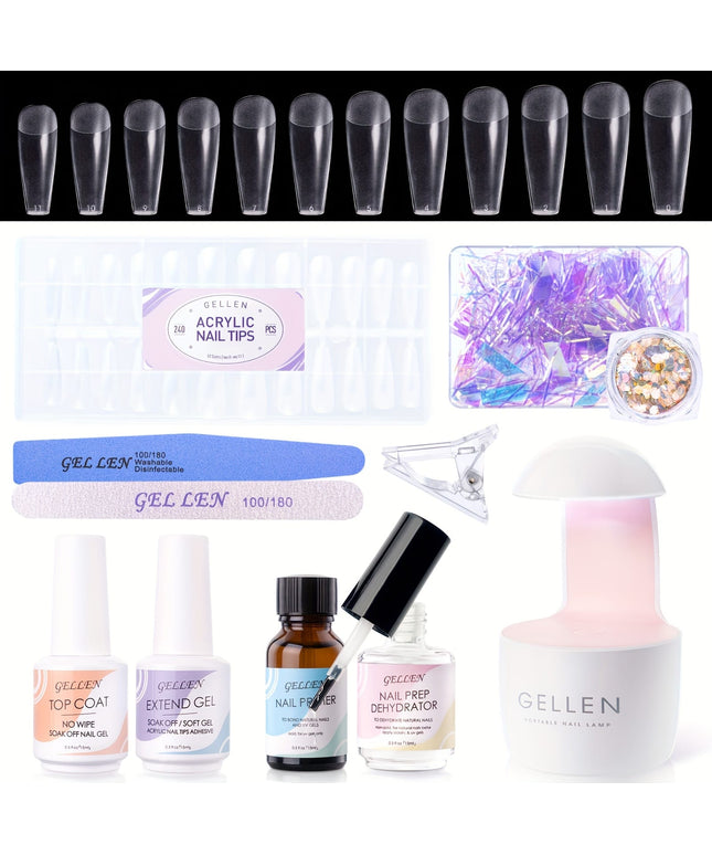 KissICON 240pcs KissIcon Gellen Gel Nail Kit 3 In 1