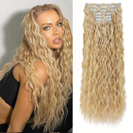 KissICON 24H613 / 24inch 16 Black Clips For Synthetic Curls - Soft