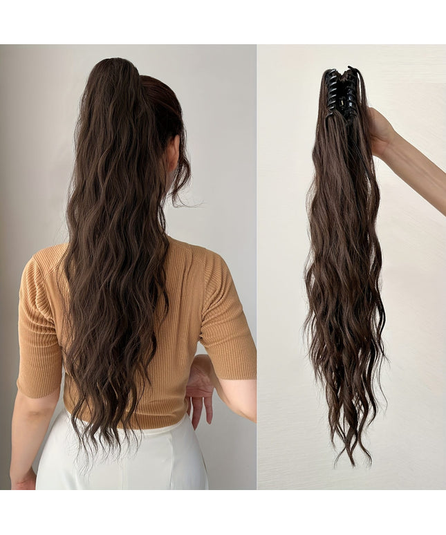 KissICON 24inch / Dark Brown KissIcon Claw Ponytail 24 Inch Clip In -