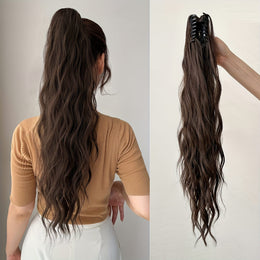 KissICON 24inch / Dark Brown KissIcon Claw Ponytail 24 Inch Clip In -