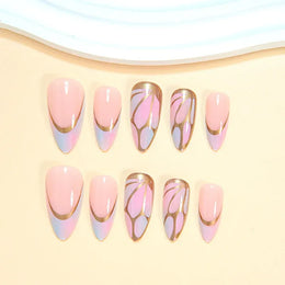 KissICON 24PCS Fake Nails Press on Nails Almond Shape