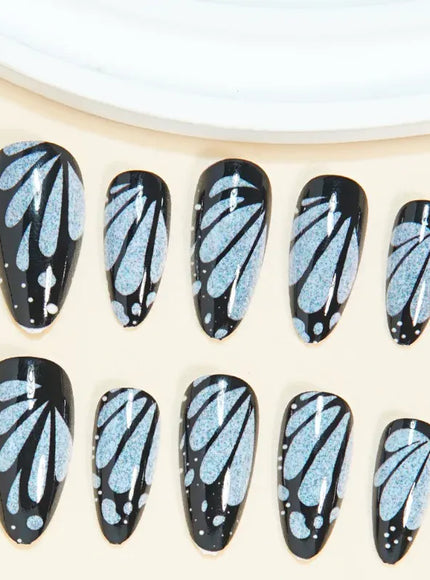 KissICON 24PCS Fake Nails Press on Nails Almond Shape