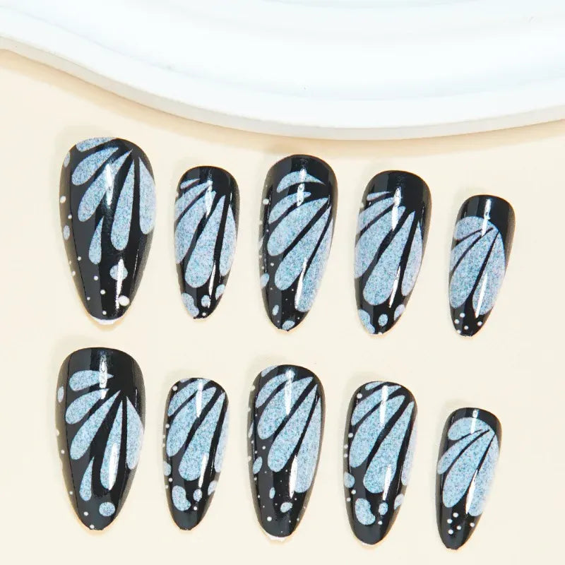 KissICON 24PCS Fake Nails Press on Nails Almond Shape
