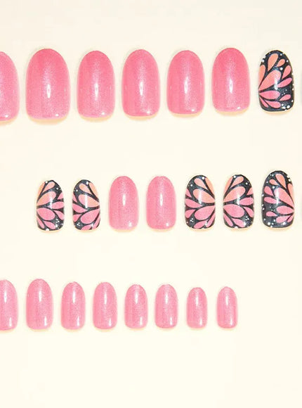KissICON 24PCS Fake Nails Press on Nails Almond Shape