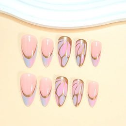 KissICON 24PCS Fake Nails Press on Nails Almond Shape