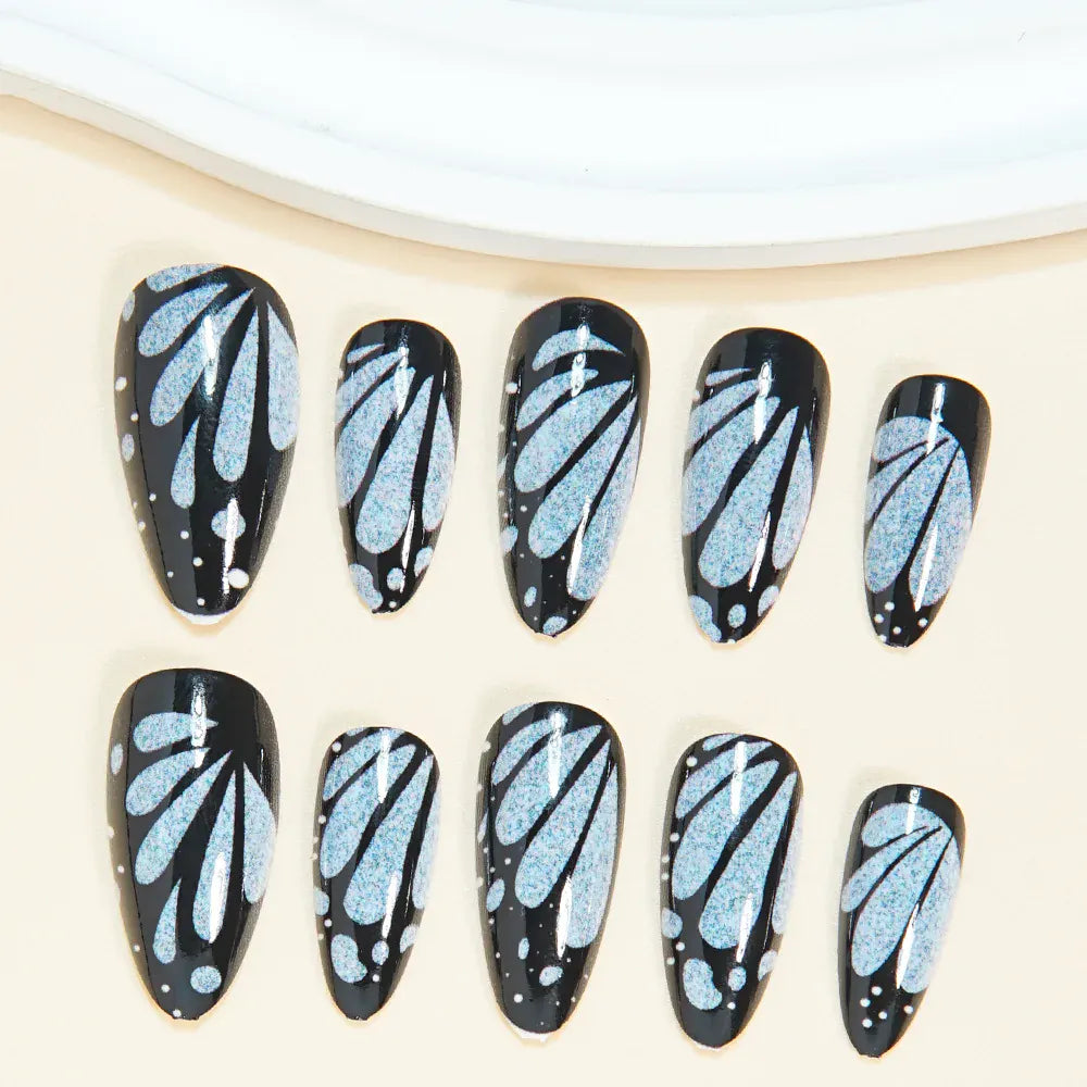 KissICON 24PCS Fake Nails Press on Nails Almond Shape