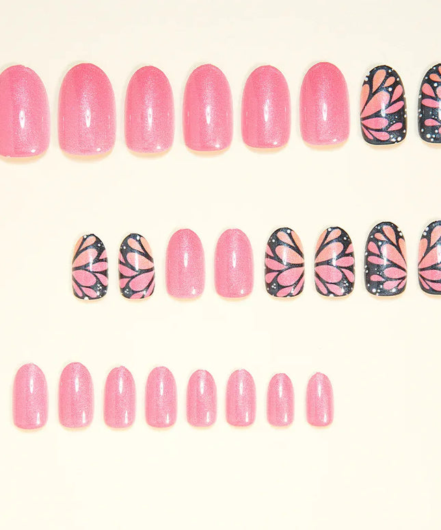 KissICON 24PCS Fake Nails Press on Nails Almond Shape