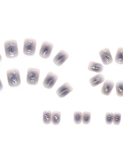 KissICON 24Pcs Full Cover Wearing Reusable False Nails Glitter
