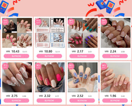 KissICON 24Pcs Full Cover Wearing Reusable False Nails Glitter