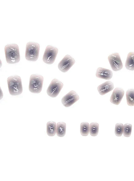 KissICON 24Pcs Full Cover Wearing Reusable False Nails Glitter