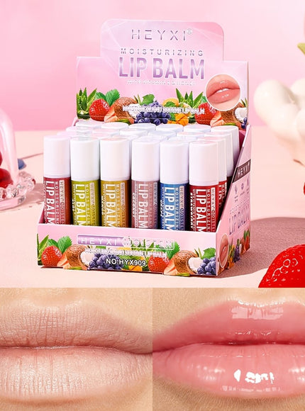 KissICON 24pcs Hydrating Tinted Fruit Lip Balm Set – 24 Berry Shades