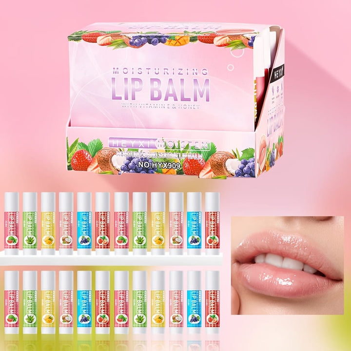Hydrating Tinted Fruit Lip Balm Set – 24 Berry Shades