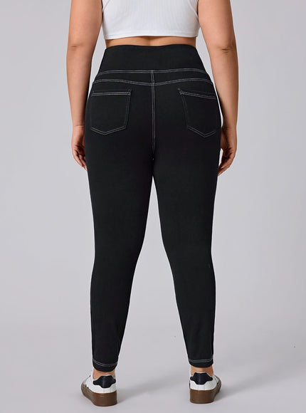 jkthpu-45 25AW Plus Size High-Waisted Stretch Denim Jeans -