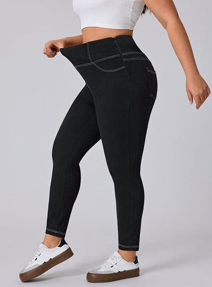jkthpu-45 25AW Plus Size High-Waisted Stretch Denim Jeans -