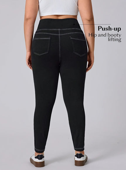 jkthpu-45 25AW Plus Size High-Waisted Stretch Denim Jeans -