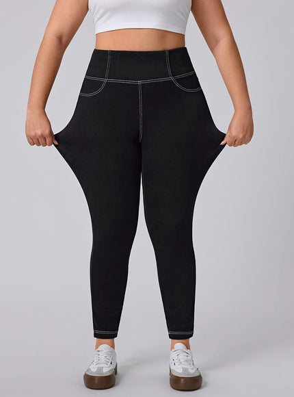 jkthpu-45 25AW Plus Size High-Waisted Stretch Denim Jeans -