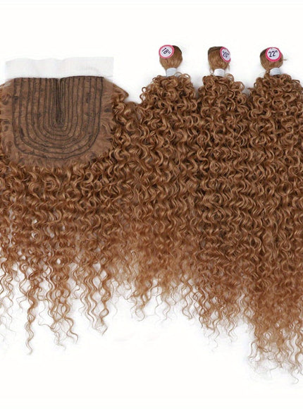 KissICON 27 / 18 20 22 with 18 KissIcon 3 Packs Afro Curly Extensions Closure -