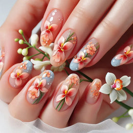 KissICON 27 KissIcon False Nails Press On Almond Flower Bow