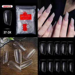 KissICON 27 Transparent / CHINA Mid Length Press On Nails Clear Natural 500pcs