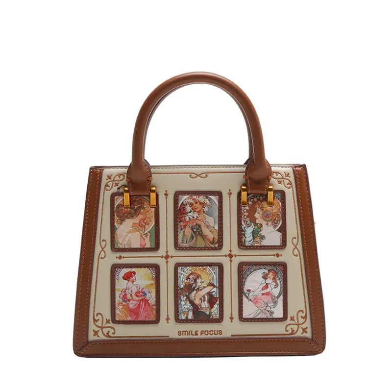 KissICON 2746-2 Brown / 24-9-18cm / CHINA Women's Handbag – High-end Contrasting Colors