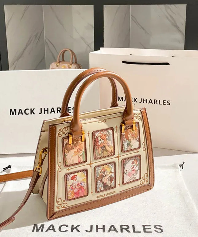 KissICON 2746-2 Brown / 24-9-18cm / CHINA Women's Handbag – High-end Contrasting Colors