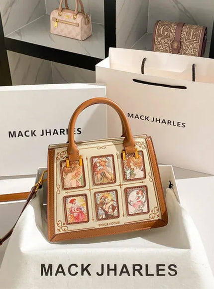 KissICON 2746-2 Brown / 24-9-18cm / CHINA Women's Handbag – High-end Contrasting Colors
