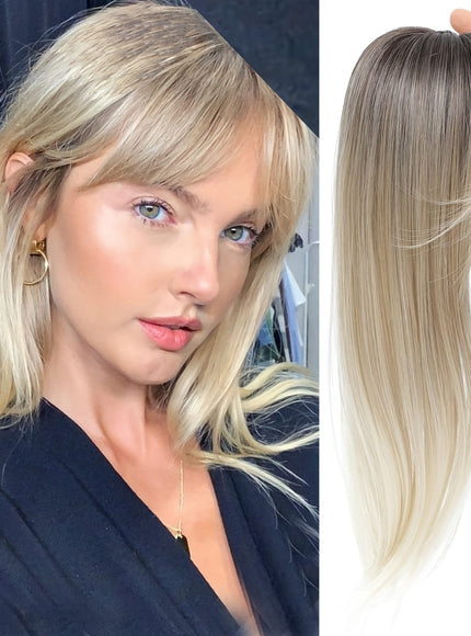 💋 Elegant Clip-In Bangs Blonde Hairpieces - 360°