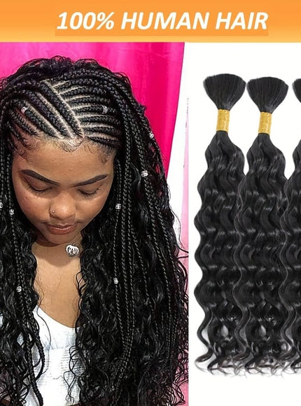 KissIcon Deep Wave Bulk Hair 50g Braiding Extensions