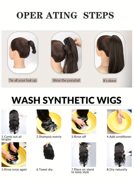 KissIcon Claw Ponytail 24 Inch Clip In -