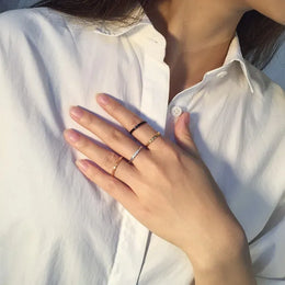 KissICON 2mm Thin Stackable Ring Stainless Steel Plain Band Knuckle Midi Ring for Women Girl Size 3-12