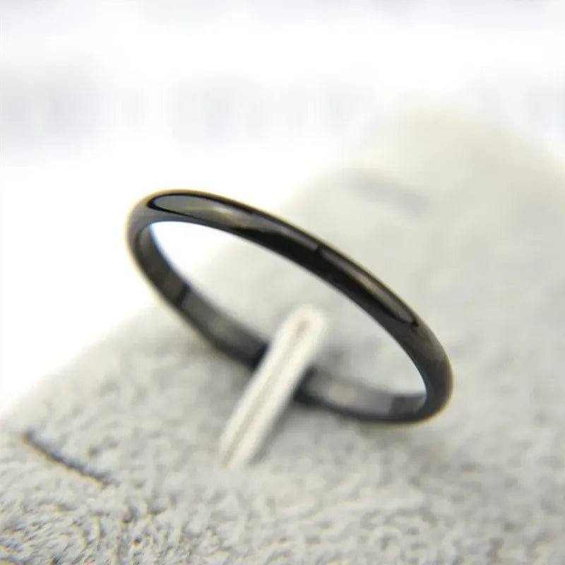 KissICON 2mm Thin Stackable Ring Stainless Steel Plain Band Knuckle Midi Ring for Women Girl Size 3-12