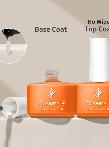 KissICON 2pc top base coat KissIcon Tonitu G Nail Gel Top Coat UV