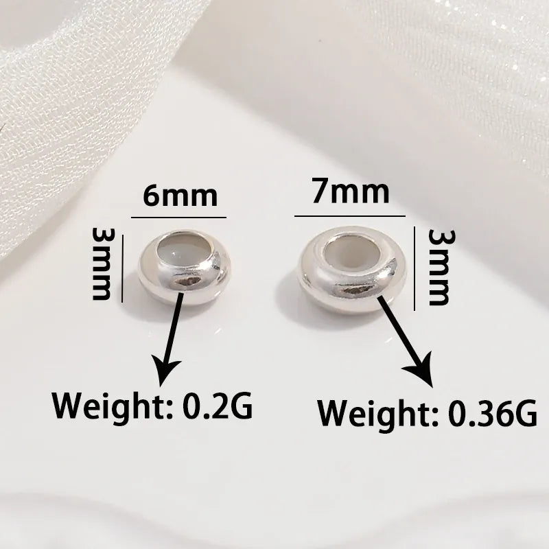 KissICON 2pcs 925 Sterling Silver Silicone Spacer Beads Silicone Spacer Stopper Charm Accessories Fit DIY Original Pandora Bracelet SZ45