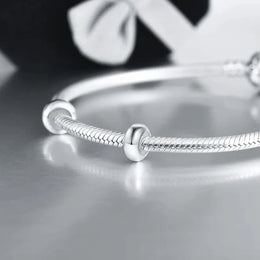 KissICON 2pcs 925 Sterling Silver Silicone Spacer Beads Silicone Spacer Stopper Charm Accessories Fit DIY Original Pandora Bracelet SZ45