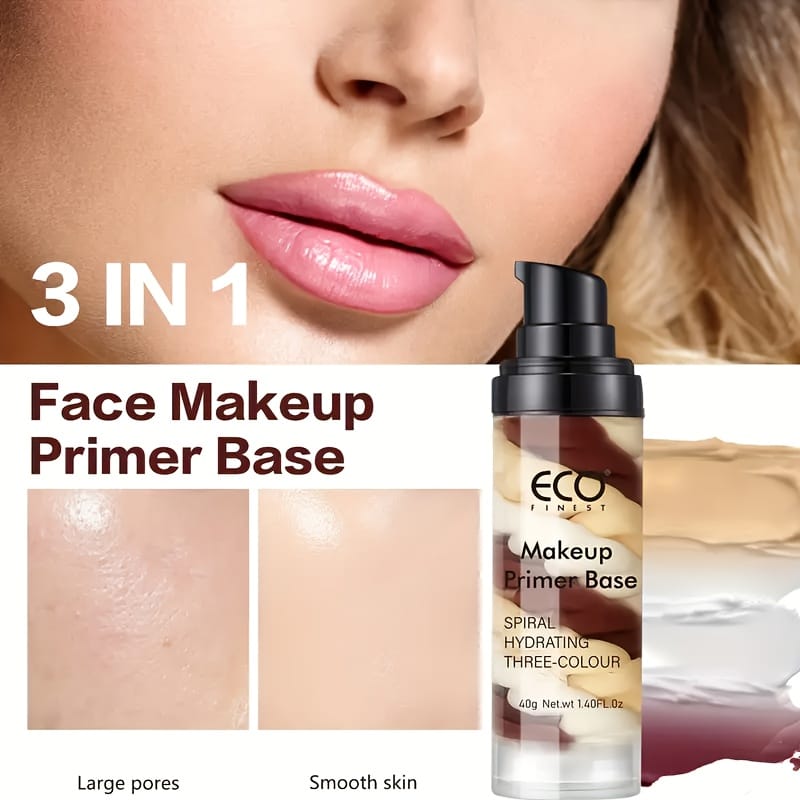 KissICON 2pcs Makeup Primer Base Brightening Makeup Primer Duo Glow Moisturize
