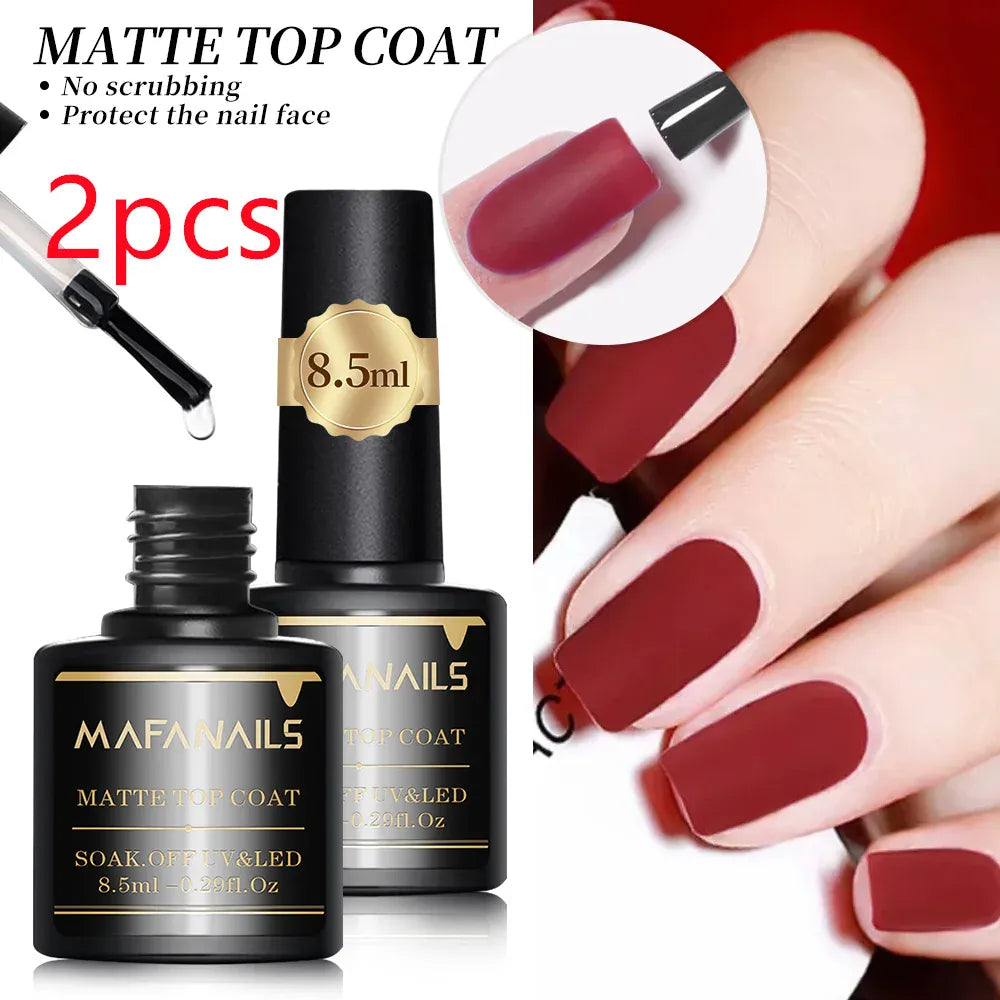 KissICON 2pcs Matte Top Coat KissIcon Gel Base Top Coat Set 8.5ml -
