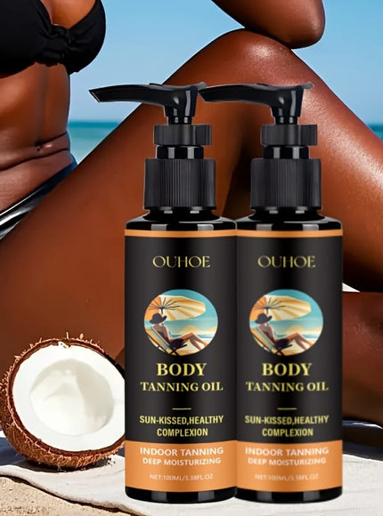 KissICON 2pcs Ouhoe 2pk Coconut Tanning Oil Natural
