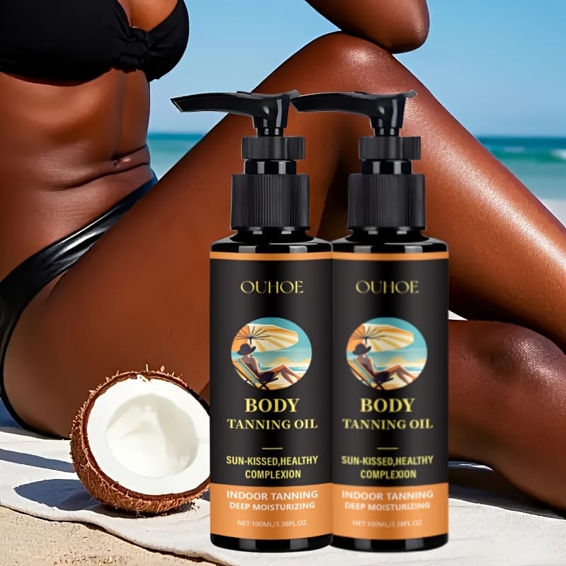 KissICON 2pcs Ouhoe 2pk Coconut Tanning Oil Natural