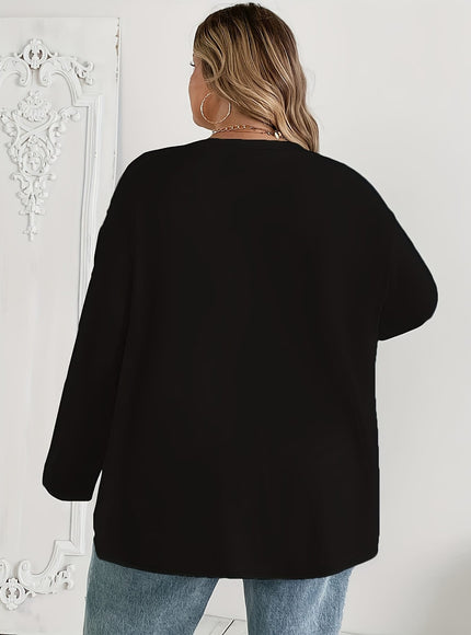 KissICON 2pcs Oversized Women's Long-Sleeve T-Shirts - Soft Casual Polyester Tees with "CHICAGO U.S.A." & "BROOKLYN NEW YORK" Prints, Relaxed Fit, 1XL-5XL, Perfect for Spring & Summer Wardrobe