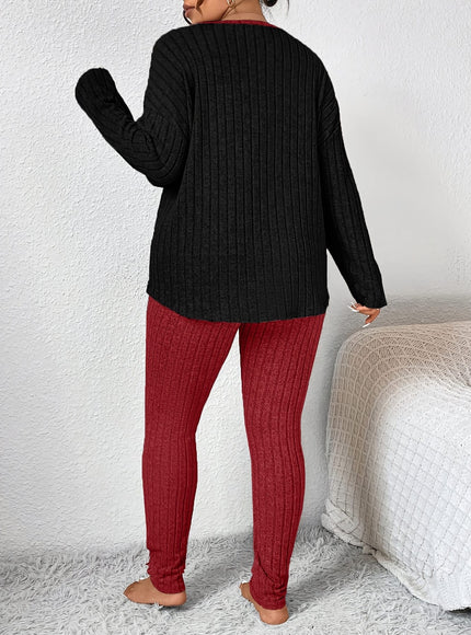 jkthpu-45 2pcs Plus Size Women's Pajama Sets - Heart