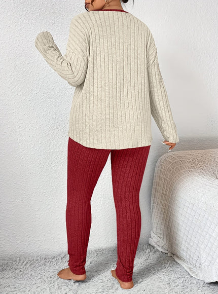 jkthpu-45 2pcs Plus Size Women's Pajama Sets - Heart