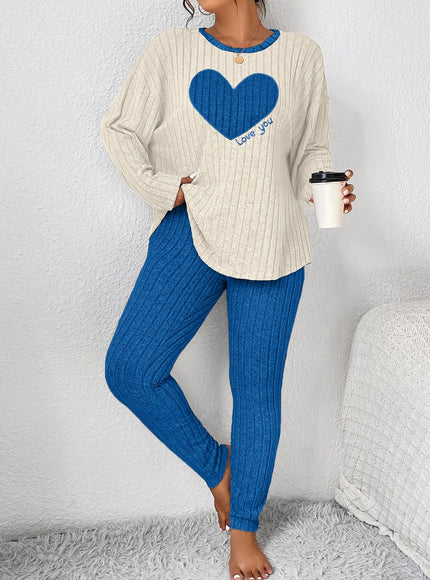 jkthpu-45 2pcs Plus Size Women's Pajama Sets - Heart