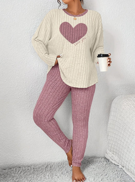 jkthpu-45 2pcs Plus Size Women's Pajama Sets - Heart