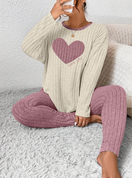 jkthpu-45 2pcs Plus Size Women's Pajama Sets - Heart