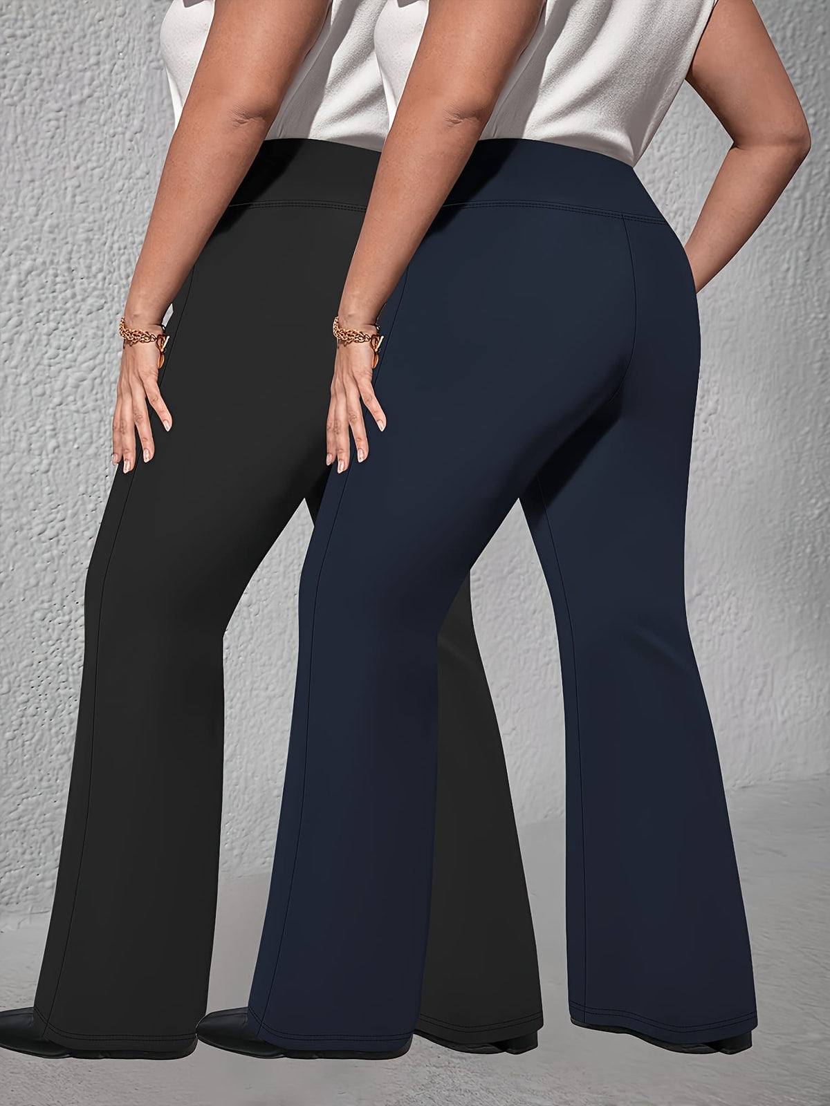 jkthpu-45 2pcs Set - Large Size High Waist Flare