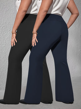 jkthpu-45 2pcs Set - Large Size High Waist Flare
