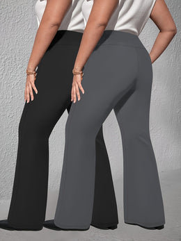 jkthpu-45 2pcs Set - Large Size High Waist Flare