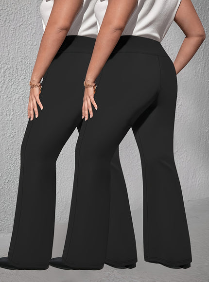 jkthpu-45 2pcs Set - Large Size High Waist Flare