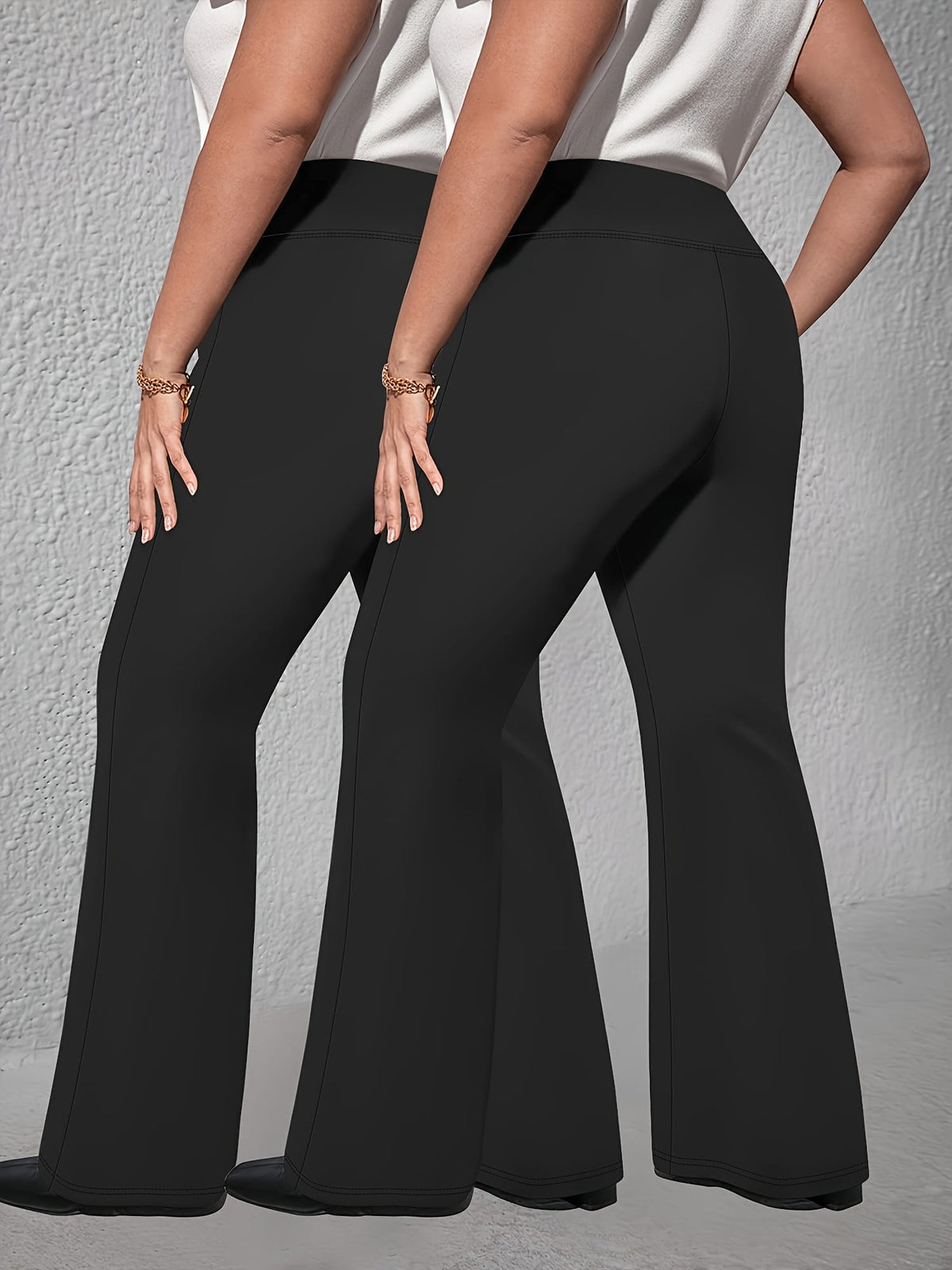 jkthpu-45 2pcs Set - Large Size High Waist Flare