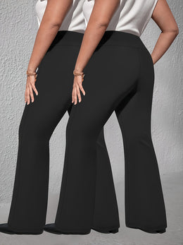 jkthpu-45 2pcs Set - Large Size High Waist Flare